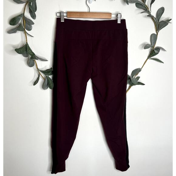 Athleta Maroon with Black Stripes Joggers LAST CALL - Picture 4 of 4